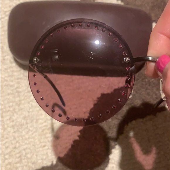 Brian Atwood round purple gem studded sunglasses - Picture 2 of 6